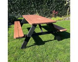 Picknicktafel DeLuxe - Zwart-bruin - 180cm