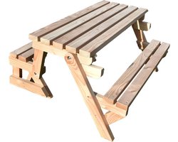 Picknicktafel en Bank 2 in 1 inklapbaar model Douglas hout 2-4 personen / Compleet gemonteerd afgeleverd!