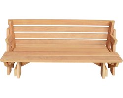 Picknicktafel en Bank - 2 in 1 inklapbare picknicktafel - Hardhout 3-6 personen - Duurzaamheid klasse 1! - Compleet gemonteerd afgeleverd!