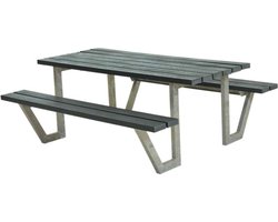 Picknicktafel gerecycled kunststof grijs - Wega 161 x 177 x 73 cm