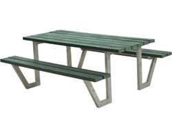 Picknicktafel gerecycled kunststof groen - Wega 161 x 177 x 73 cm