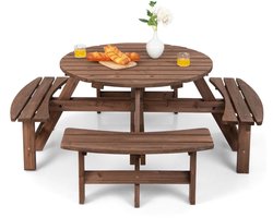Picknicktafel - Kinderen - Tuintafel - Multifunctionele Picknick tafel - Speeltafel - Geschikt voor Buiten - Bruin