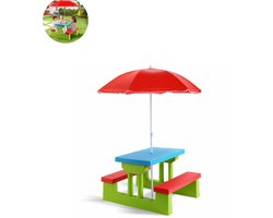 Picknicktafel - Kinderen - Tuintafel - Multifunctionele Picknick tafel - Speeltafel - Geschikt voor Buiten - Multi kleur