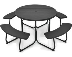 Picknicktafel - Kinderen - Tuintafel - Multifunctionele Picknick tafel - Speeltafel - Geschikt voor Buiten - Zwart