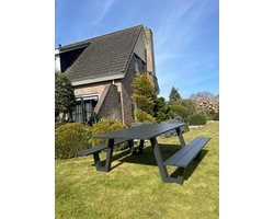 Picknicktafel London - Antraciet - Aluminium - 180cm