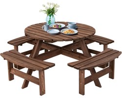 Picknicktafel met banken - Buitenmeubel set - Gezellig buiten eten - Stevig massief hout