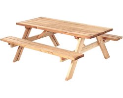 Picknicktafel Thermowood - Opklapbare zitting - 155 x 177 x 71 cm