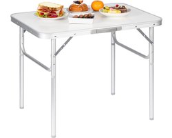 Picknicktafel Wandeltafel inklapbaar in aluminium en MDF - Balkontafel hoogte verstelbaar - WOLTU Garden table