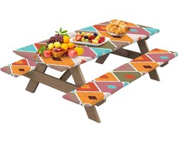 Picknicktafelhoes - Tafelkleed Bankhoes - Buiten Eten - Waterdicht Flanel - 183x76cm - Blauw