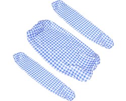Picknicktafelhoezen Set - Tafelkleed Bankhoezen - Buiten Bescherming - Waterdicht Flanel - 192x88cm - Blauw Wit