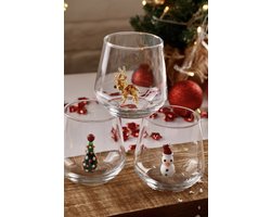 Piece of Glas - Drinkglas - Muranoglas - Kerstboom - Sneeuwman - Hert - Glas Figuur - Handmade - Cadeau - Unieke beelden - Kwaliteit glas