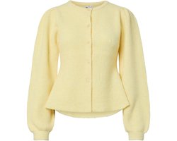 Pieces Vest Pcsilly Ls Puff Knit Cardigan Noos 17166689 Pale Banana/melange Dames Maat - XS
