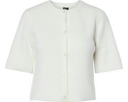 Pieces Vest Pcsilly Ss O Neck Knit Cardigan Noo 17158220 Cloud Dancer Dames Maat - L