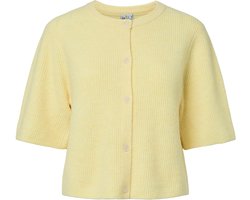 Pieces Vest Pcsilly Ss O-neck Knit Cardigan Noo 17158220 Pale Banana/melange Dames Maat - M