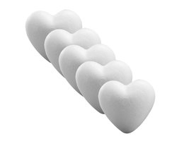 Piepschuim hobby vorm - 5x stuks - hart - 15 cm - DIY knutsel figuren om te versieren