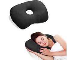 Piercing Kussen - Oorkussen - Donut Kussen met Gat Voor Oor - Hoofdkussen Zijslaper - Ringkussen - Oorpijn Verlichten - Voor Iedere Slaaphouding - Orthopedisch Hoofdkussen - Oordoppen Slapen - Hoofd Kussen - Zijslaapkussen - Piercingkussen - Zwart