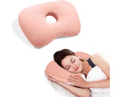 Piercing Kussen - Oorkussens - Hoofdkussen Zijslaper - Ringkussen - Donut Kussen met Gat Voor Oor - Oorpijn Verlichten - Voor Iedere Slaaphouding - Orthopedisch Hoofdkussen - Oordoppen Slapen - Hoofd Kussen - Zijslaapkussen - Piercingkussen - Roze