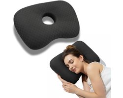 Piercing Kussen - Orthopedisch Oorkussen met Gat - Zijslaap Kussen Volwassenen - Ringkussen voor Oorpijn - Donut kussen - Zwart