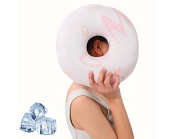 Piercingkussen voor in het oor, donutkussen voor piercing, piercingkussen, donutkussen, koel kussensloop van bamboevezels voor oorpijn, kussen voor zijslapers -roze