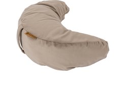Pierre Sports Halve Maan Yoga Kussen - Lichtbruin - Gevuld met Hennepvezels - 22x40x12cm