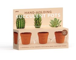 pikkii set van 3 Handvormige Bloempot voor Vetplanten – Unieke Succulent Pot | Decoratieve Woonaccessoire & Cadeau