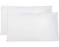 Pillow Cases 100% Pure Cotton 40x70 CM - Set of 2 Bed Cushion Fabrics - Made in Italy - White