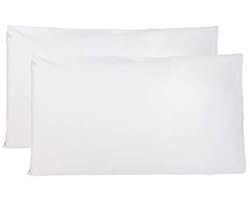 Pillow Cases 100% Pure Cotton 40x70 CM - Set of 2 Bed Cushion Fabrics - Made in Italy - White