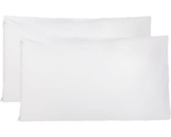 Pillow Cases 100% Pure Cotton 40x70 CM - Set of 2 Bed Cushion Fabrics - Made in Italy - White