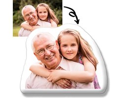 PillowBuddies - Knuffelkussen met Eigen Opdruk - 40 cm - Gepersonaliseerd met je Huisdier, Gezicht, Voertuig enz. - met eigen foto - Hondenkussen - Kattenkussen