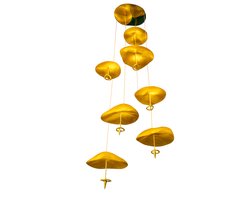 Pimstor - 10 led Sfeer verlichting - Kroonluchter - Warm wit - Koperen "hand geslagen" Lotus blad - Creëer de Perfecte Ambiance!