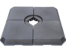 PimXL Parasoltegels Vulbaar - voor kruisvoet van een zweefparasol - 4x20kg - vulbaar met water of zand