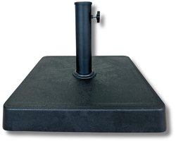 PimXL Parasolvoet vierkant - Massief beton - Geschikt voor stokdiameter 38/48mm - Zwart - 43x43 cm - 16kg