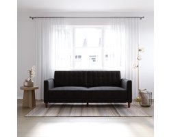 Pin Tufted | Slaapbank 3-zits in fluweel zwart