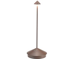 Pina Pro Corten LED tafellamp, oplaadbaar en dimbaar, draadloos, Saffraan, 2200-2700-3000K, IP54, 12 uur batterijduur