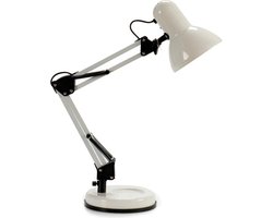 Pincello Tafellamp/bureaulampje High Light - metaal - wit - H58 cm - buigbaar - hoog model - leeslampje