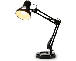 Pincello Tafellamp/bureaulampje High Light - metaal - zwart - H58 cm - buigbaar - hoog model - leeslampje