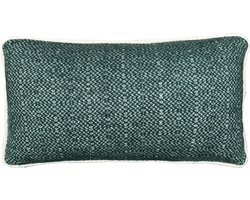 Pine green structure recycled wool rectangle cushion