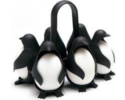 Pinguïn eierkoker-Pinguïn eierstomer-Prachtig ontworpen eierkoker-Eieropbergdoos-Eierkoker-Eierstandaard-Pinguïnvorm-Pinguïn-Schattig-Zwart