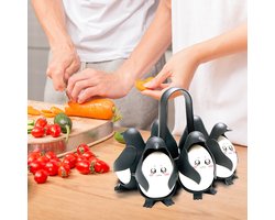 Pinguïn eirhouder met opvallend design-eierkoker-zwart
