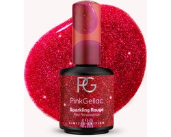 Pink Gellac Gellak - 438 Sparkling Rouge 15ml - Rode Glitter Gel Nagellak - Gellac - Gel Nagels Producten - Valentijn editie