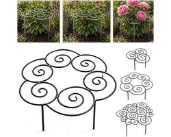 Pionier Tuin - Peonesteun Zwaar Last Metaal - 1 Stuk 40 CM - Weerbestendig Klimhulp Voor Zware Bloemen - Ideaal Voor Rozen En Groente In De Tuin -zilver