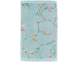PIP Studio badgoed Les Fleurs blauw - gastendoekje 30x50 cm