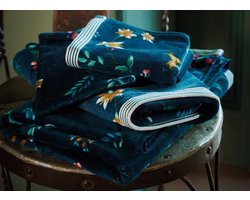 PIP Studio badgoed Les Fleurs dark blue - gastendoekje 30x50 cm