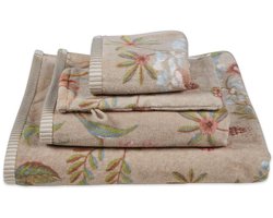 Pip Studio badgoed Secret Garden khaki - handdoek 55x100 cm