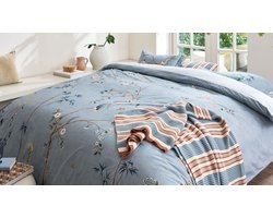 Pip Studio Bamboo Blossom dekbedovertrek - Lits-Jumeaux XL - 260 x 200/220 cm - Licht blauw