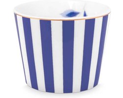 Pip Studio blauw met wit gestreepte eierdopje - Royal Stripes blue