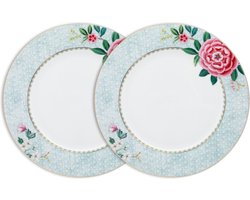 Pip Studio Blushing Birds Dinerborden - Wit - Porselein - Set van 2 - 26.5cm