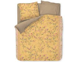 Pip Studio Bodhi Flower dekbedovertrek - Eenpersoons - 140 x 200/220 cm - Geel