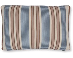 Pip Studio Bonsoir Combistripe Cushion Sierkussen - 40 x 60 cm cm - Blauw