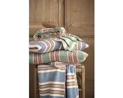 Pip Studio Bonsoir Combistripe Throw Plaid - 130 x 170 cm - Blauw